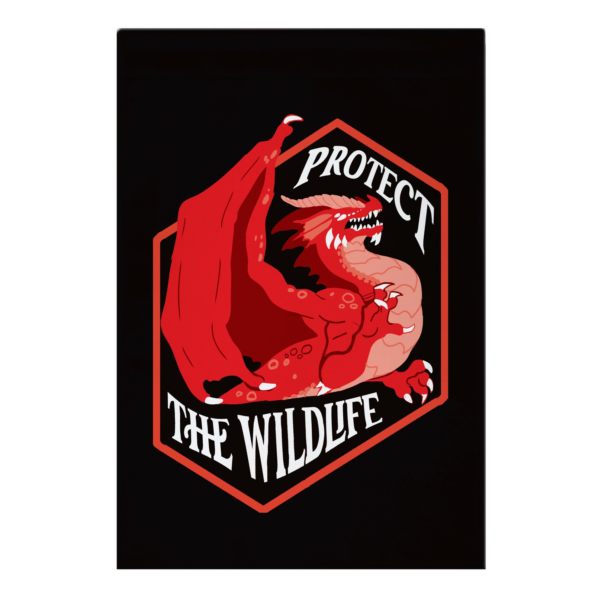 Protect The Wildlife Red Dragon Garden Flag